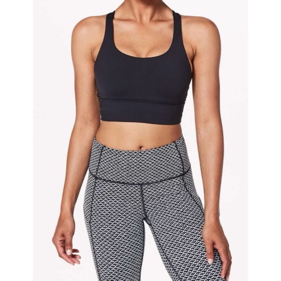 LULULEMON Black Long Line Energy Bra